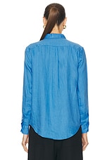 Polo Ralph Lauren Linen Long Sleeve Shirt in Riviera Blue, view 3, click to view large image.