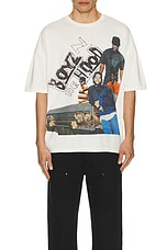 Philcos Boyz N The Hood Car Lean Boxy Tee in Cream Pigment, view 4, click to view large image.