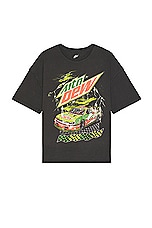 Philcos Mountain Dew Racing Oversized Tee in Black Pigment, view 1, click to view large image.