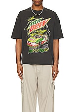 Philcos Mountain Dew Racing Oversized Tee in Black Pigment, view 3, click to view large image.