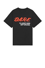 Philcos D.A.R.E. To Keep Kids Off Drugs Boxy Tee in Black Pigment, view 1, click to view large image.