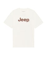 Philcos Jeep Road Less Traveled Boxy Tee in Cream Pigment, view 2, click to view large image.