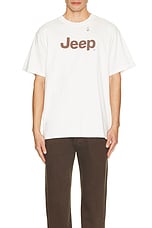 Philcos Jeep Road Less Traveled Boxy Tee in Cream Pigment, view 4, click to view large image.