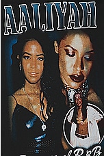 Philcos Aaliyah Princess Of R&amp;B Oversized Tee in Black Pigment, view 3, click to view large image.