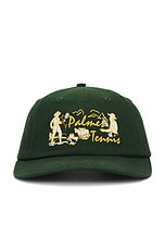 Palmes Dustup 6 Panel Cap in Dark Green, view 1, click to view large image.