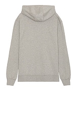 Palmes Mats Hooded Sweatshirt in Grey Melange & Green, view 2, click to view large image.