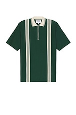 Palmes Luca Zip Polo in Dark Green, view 1, click to view large image.