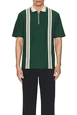Palmes Luca Zip Polo in Dark Green, view 3, click to view large image.