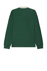 Palmes Rio Ls Zip Polo Shirt in Dark Green, view 2, click to view large image.