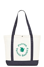 Palmes Society Tote Bag in Navy, view 1, click to view large image.