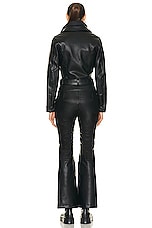 Perfect Moment Cameron Ski Suit in Black Faux Leather, view 4, click to view large image.