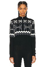 Perfect Moment Nordic Half Zip Sweater in Black, view 1, click to view large image.