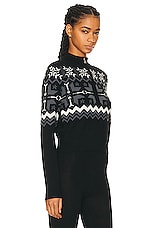 Perfect Moment Nordic Half Zip Sweater in Black, view 2, click to view large image.