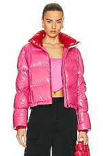 Perfect Moment Nevada Duvet Jacket in Azalea Pink Cire, view 1, click to view large image.