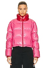 Perfect Moment Nevada Duvet Jacket in Azalea Pink Cire, view 2, click to view large image.