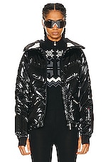 Perfect Moment Ski Duvet Jacket in Black Liquid, view 1, click to view large image.