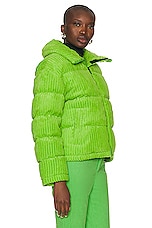 Perfect Moment Jumbo Cord Short Down Jacket in Pear Green, view 3, click to view large image.