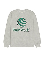 P.A.M. Perks and Mini P.a.m. World Crew Neck Sweater in Grey Marle, view 1, click to view large image.
