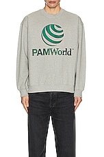 P.A.M. Perks and Mini P.a.m. World Crew Neck Sweater in Grey Marle, view 3, click to view large image.