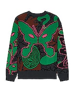 P.A.M. Perks and Mini Coppice Graphic Crew Neck Knit in Multi, view 2, click to view large image.