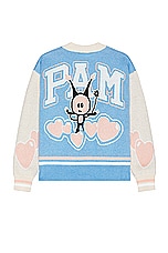 P.A.M. Perks and Mini Marpi Varsity Knit Cardigan in Dusty, view 1, click to view large image.
