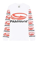 P.A.M. Perks and Mini Pwpwpwpw Long Sleeve Tee in White, view 1, click to view large image.
