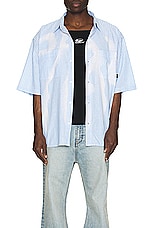 P.A.M. Perks and Mini Cadence Boxy Short Sleeve Shirt in Blue Stripe, view 3, click to view large image.