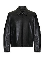 POST ARCHIVE FACTION (PAF) 6.0 Leather Jacket in Black, view 1, click to view large image.