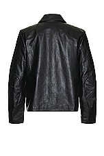 POST ARCHIVE FACTION (PAF) 6.0 Leather Jacket in Black, view 2, click to view large image.