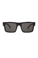 Prada Rectanglular Frame Sunglasses in Black, view 1, click to view large image.