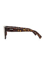 Prada Rectanglular Frame Sunglasses in Brown, view 3, click to view large image.