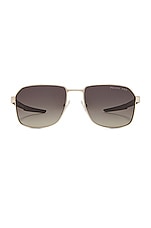 Prada Square Frame Polarized Sunglasses in Grey, view 1, click to view large image.