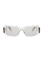 Prada Rectangle Sunglasses in Transparent, view 1, click to view large image.