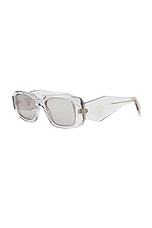 Prada Rectangle Sunglasses in Transparent, view 2, click to view large image.