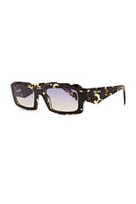 Prada Rectangular Frame Sunglasses in Black Crystal, view 2, click to view large image.