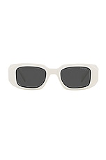 Prada Scultoreo Narrow Sunglasses in White & Dark Grey, view 1, click to view large image.