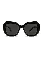 Prada Oversized Square Sunglasses in Black & Dark Grey, view 1, click to view large image.