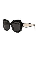 Prada Oversized Square Sunglasses in Black & Dark Grey, view 2, click to view large image.