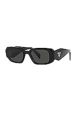 Prada Scultoreo Narrow Sunglasses in Black, view 2, click to view large image.