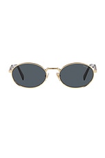 Prada Round Sunglasses in Gold, view 1, click to view large image.