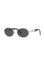 Prada Round Sunglasses in Gold, view 2, click to view large image.