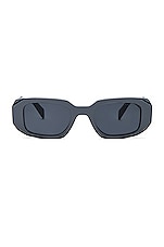 Prada Rectangle Sunglasses in Grey, view 1, click to view large image.