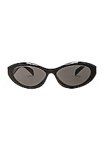 Prada Oval Sunglasses in Black, view 1, click to view large image.