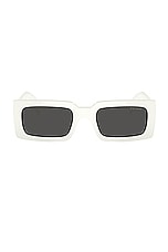 Prada Rectangle Sunglasses in White, view 1, click to view large image.