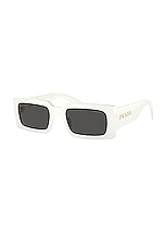 Prada Rectangle Sunglasses in White, view 2, click to view large image.