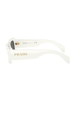 Prada Rectangle Sunglasses in White, view 3, click to view large image.