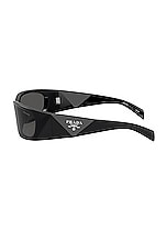 Prada Shield Sunglasses in Black, view 3, click to view large image.