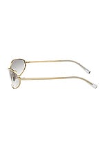 Prada Oval Sunglasses in Pale Gold, view 3, click to view large image.