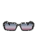 Prada Rectangle Sunglasses in Black Crystal, view 1, click to view large image.