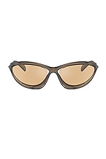 Prada Oval Sunglasses in Brown, view 1, click to view large image.